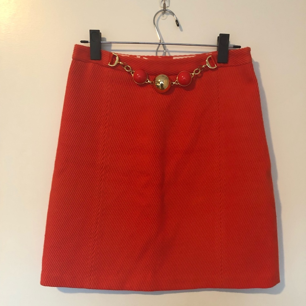 Milly orange skirt with gold detail. Size 4.